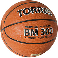 Мяч баск. "TORRES BM300" арт.B02015 р.5, резина, нейлон, корд, бут.камера, тёмно-оранж-чёрный