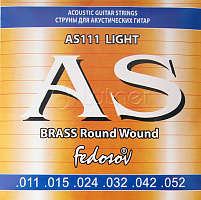 Комплект струн AS111 Brass Round Wound для акустической гитары, латунь, 11-52