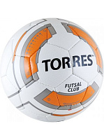 Мяч футзал "TORRES Futsal Club" арт.F30384/F30064, р.4. 32п.PУ, бел-оранж-сер
